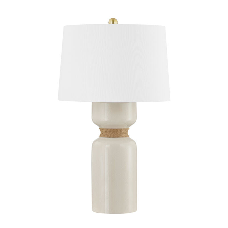 Hudson Valley Lighting Mindy Table Lamp in AGED BRASS/CERAMIC IVORY CRACKLE BKO1101-AGB/CIC