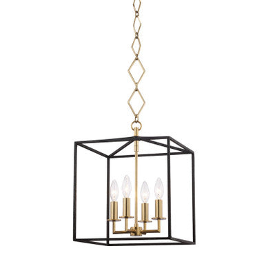 Hudson Valley Lighting Richie Lantern in Aged Brass/black BKO150-AGB/BK