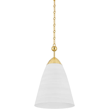 Hudson Valley Lighting Bronson Pendant in Aged Brass/white Plaster BKO1500-AGB/WP