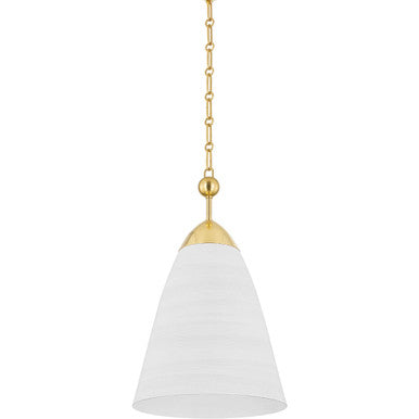 Hudson Valley Lighting Bronson Pendant in Aged Brass/white Plaster BKO1500-AGB/WP