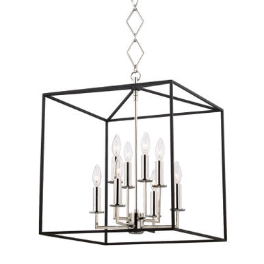 Hudson Valley Lighting Richie Lantern in Polished Nickel/black BKO151-PN/BK