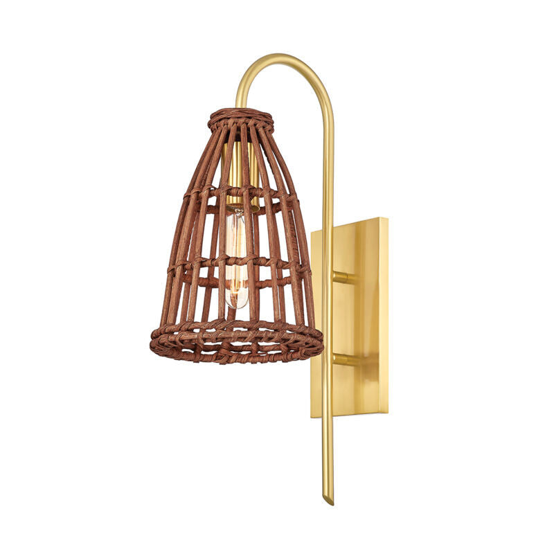 Hudson Valley Lighting Jordan Wall Sconce in Aged Brass BKO700-AGB