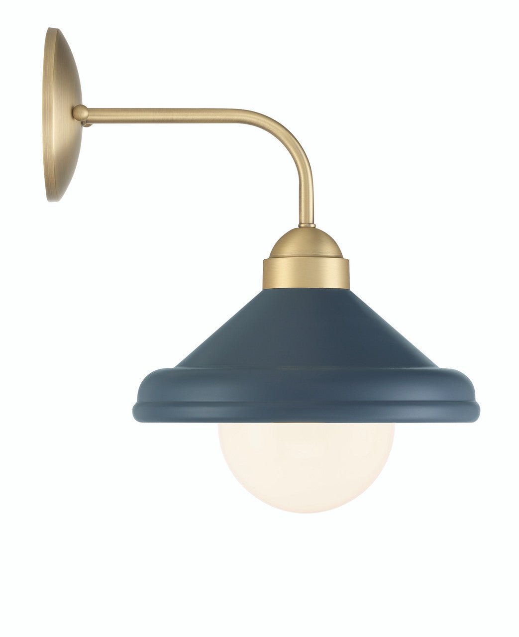 Lumanity Lighting Brooks Matte Navy 10" Wall Sconce Barn Light with Bulb in Painted Matte Navy, Gold Leaf, Satin Brass    L050-0009