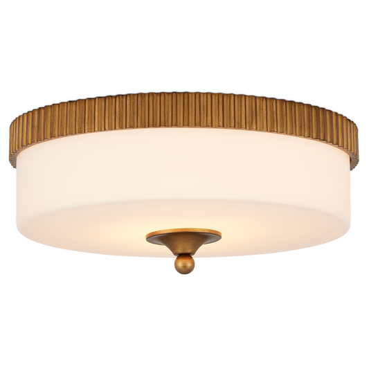 Currey & Co. Bryce 16.25" Gold 1-Light LED Flush Mount 9999-0074