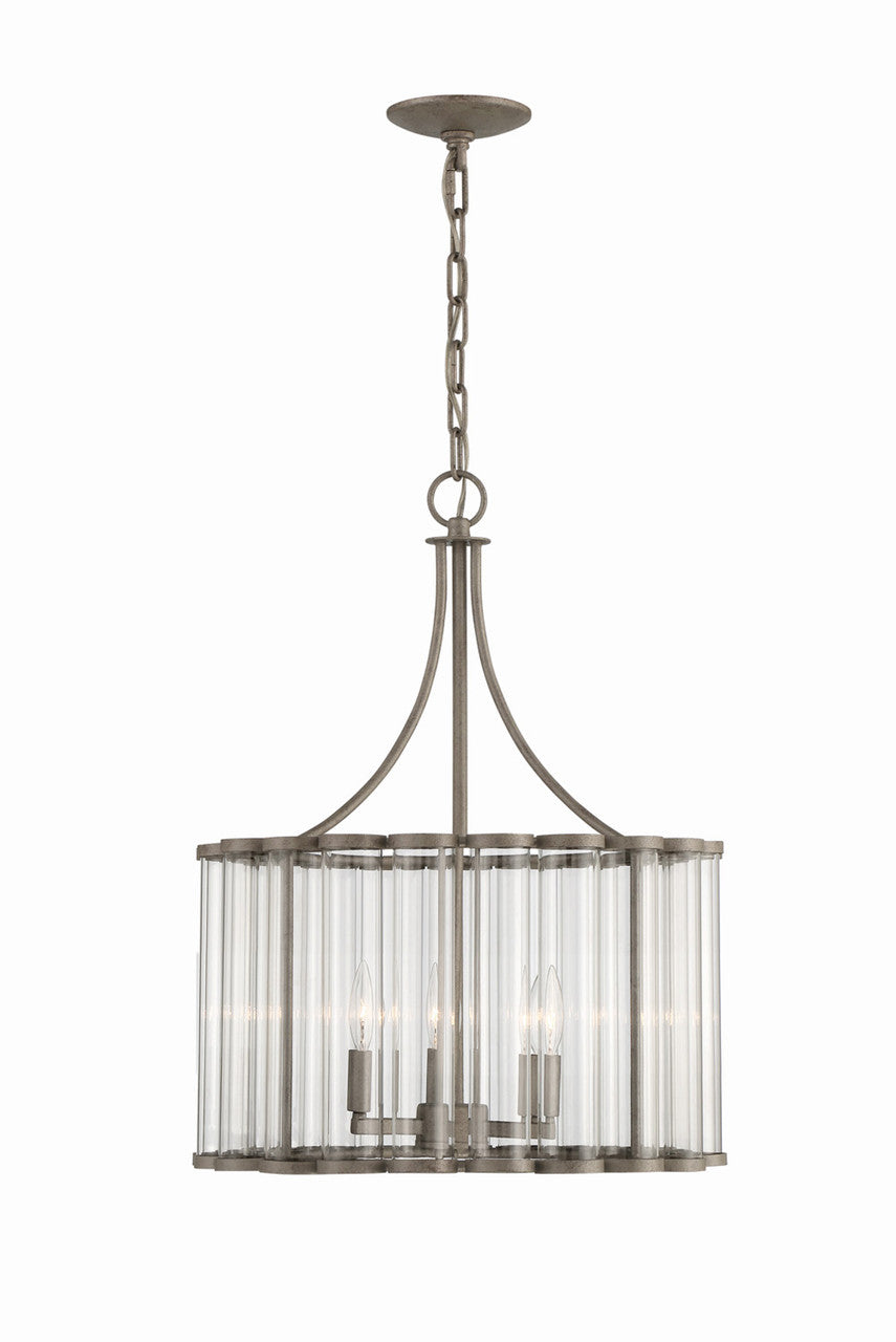 Lumanity Lighting Bridgewater 3-Light Glass Statement Chandelier in Light Sand Mercury  L090-0030