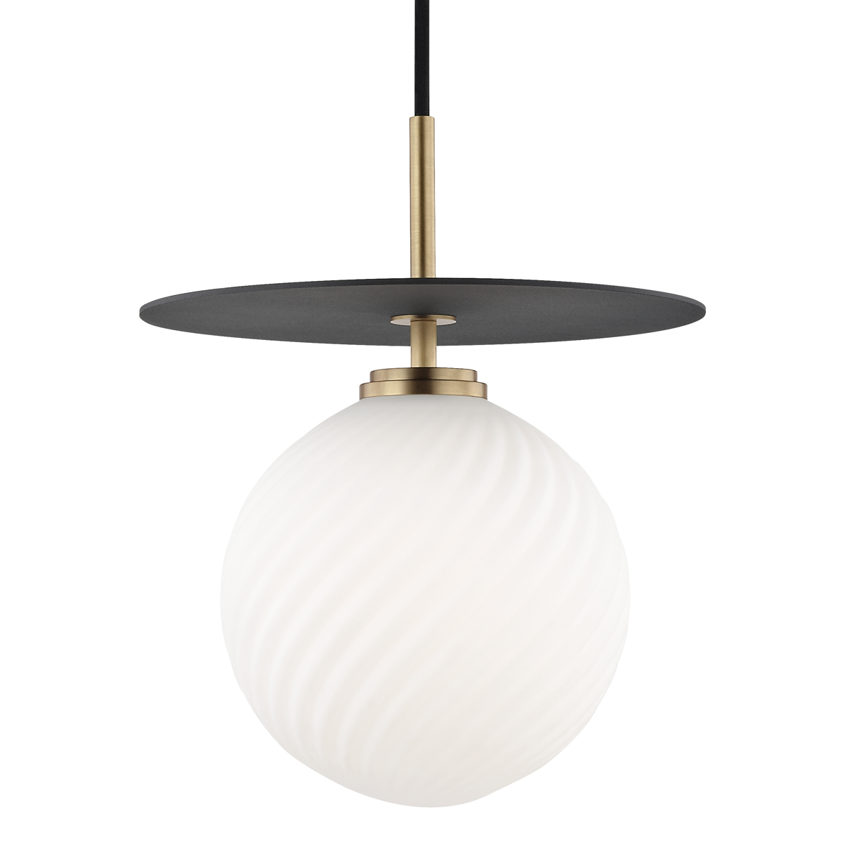 Mitzi 1 Light Pendant in Aged Brass/Black H200701L-AGB/BK