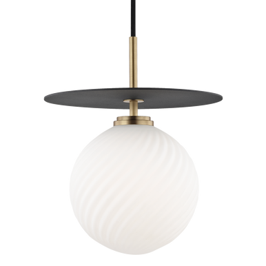 Mitzi 1 Light Pendant in Aged Brass/Black H200701L-AGB/BK