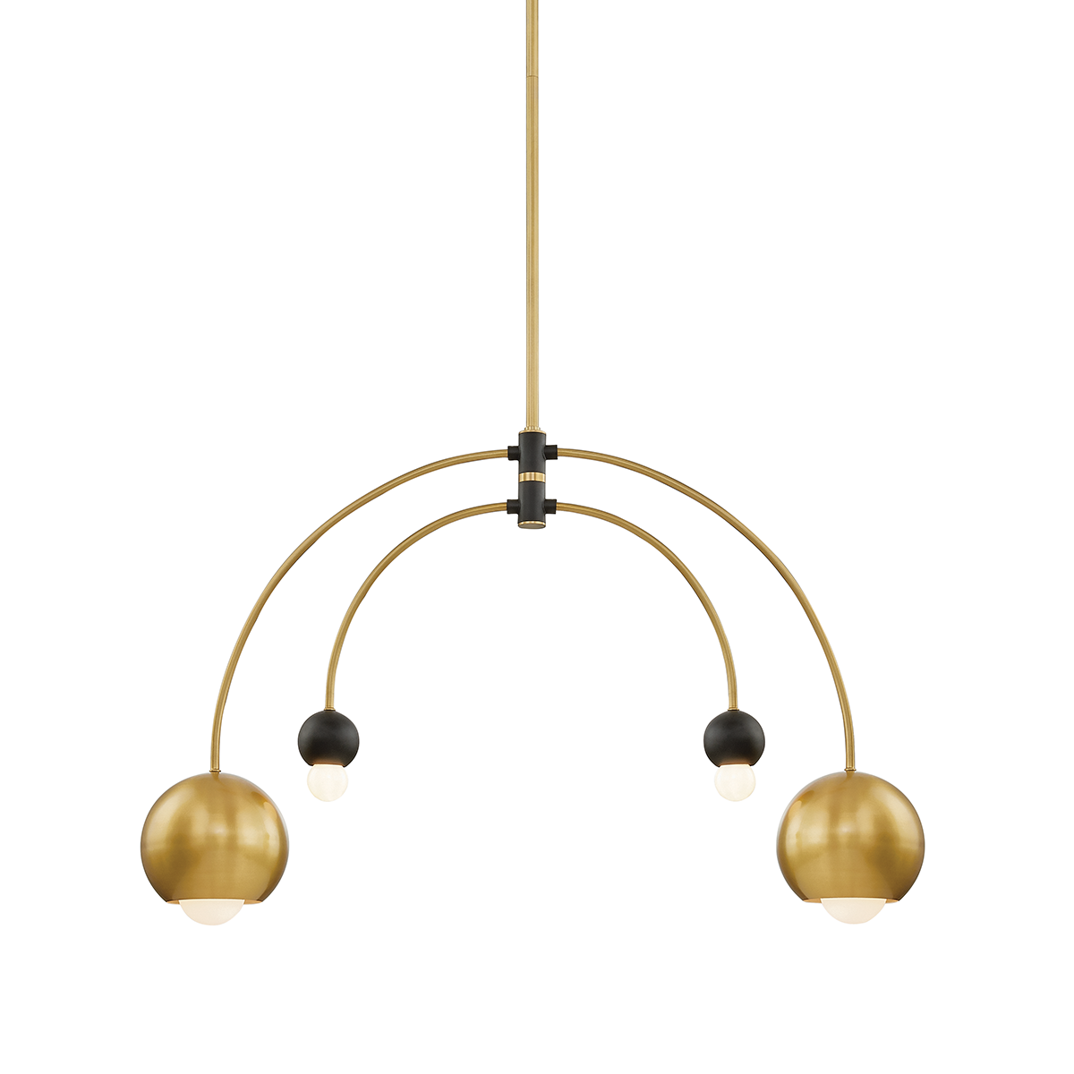 Mitzi 4 Light Chandelier in Aged Brass/Black H348804-AGB/BK