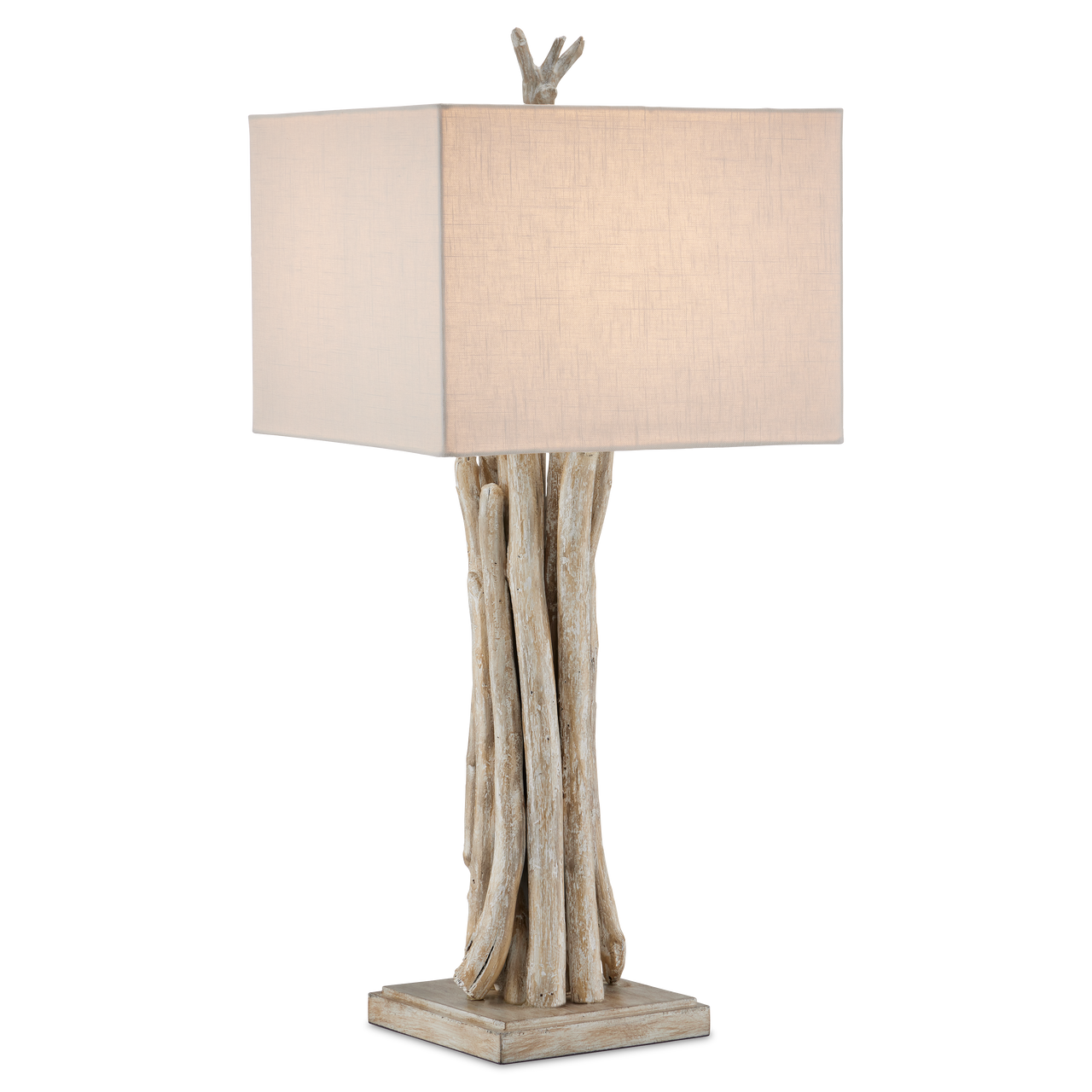 Currey & Co. 34" Driftwood Whitewash Table Lamp 6000-0919