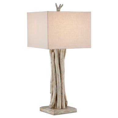 Currey & Co. Driftwood Whitewash Table Lamp 6000-0919