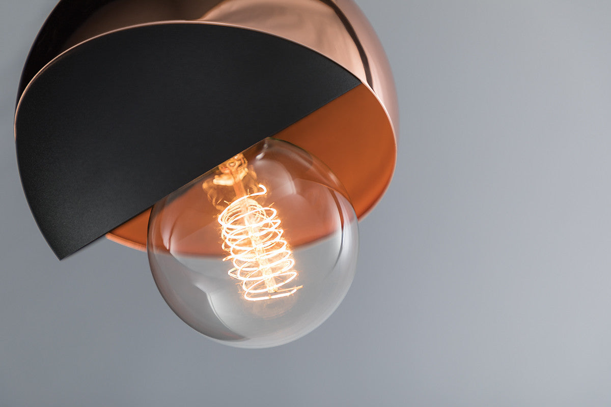 Mitzi 1 Light Pendant in Polished Copper/Black H168701-POC/BK