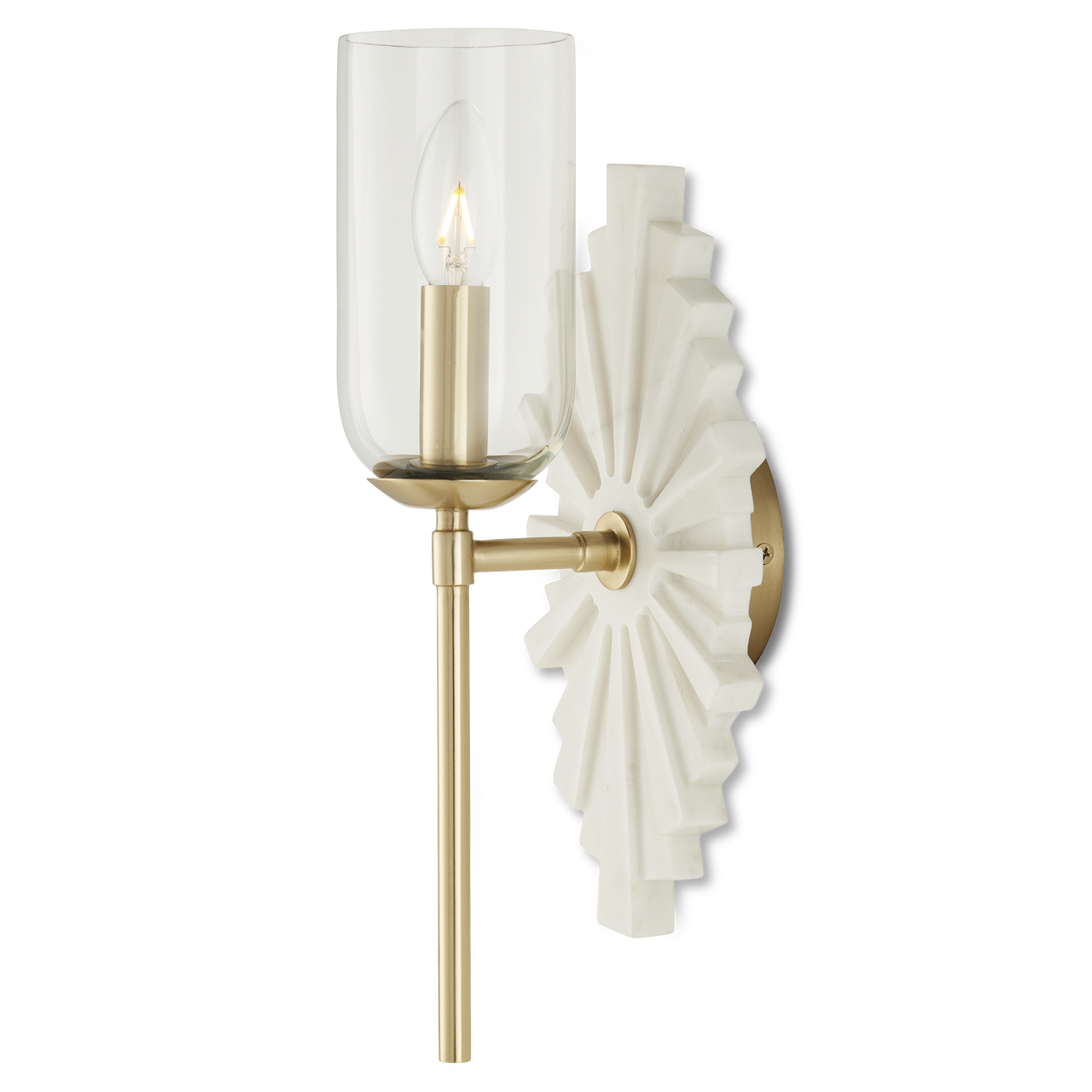 Currey & Co. Benthos White 1-Light Wall Sconce 5800-0026