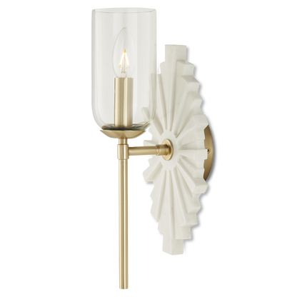 Currey & Co. Benthos White 1-Light Wall Sconce 5800-0026