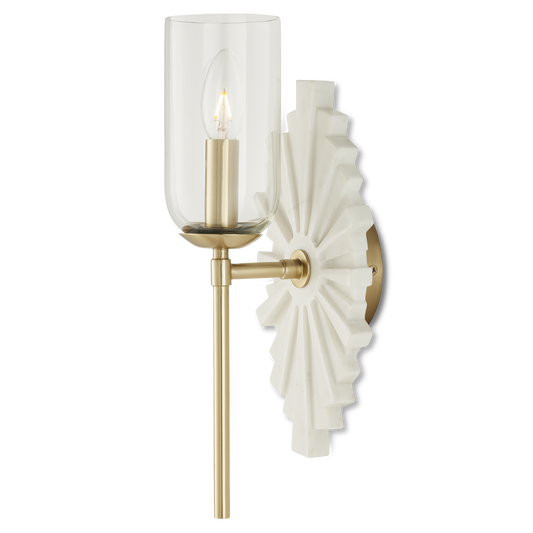 Currey & Co. Benthos White 1-Light Wall Sconce 5800-0026