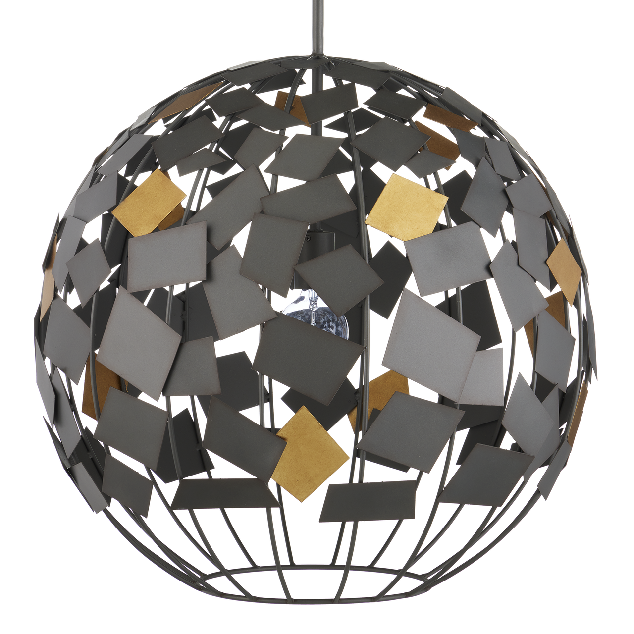 Currey & Co. Moon Night Gray & Gold Orb Chandelier 9000-1089