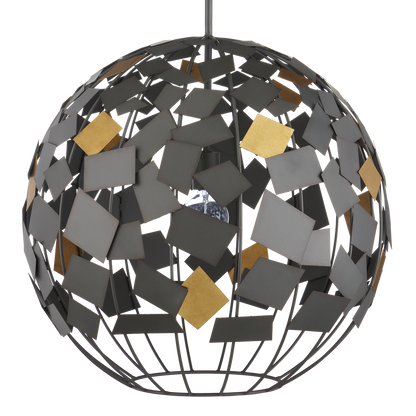 Currey & Co. Moon Night Gray & Gold Orb Chandelier 9000-1089