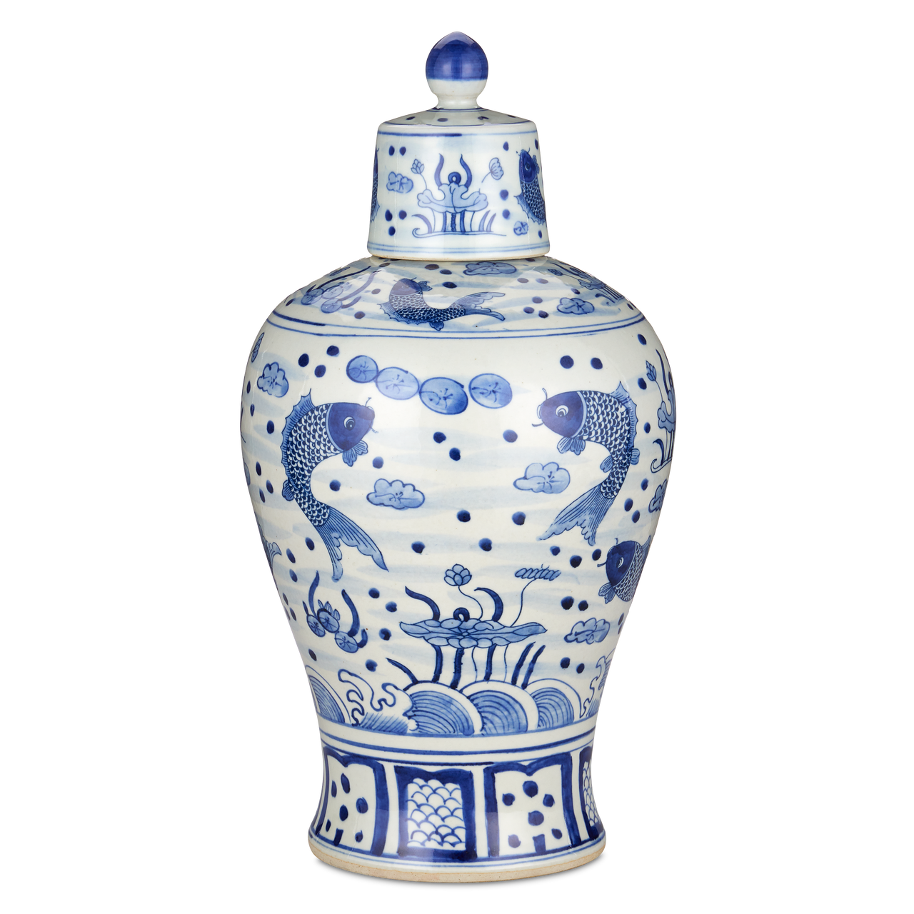 Currey & Co. South Sea Blue & White Meiping Medium Jar 1200-0842