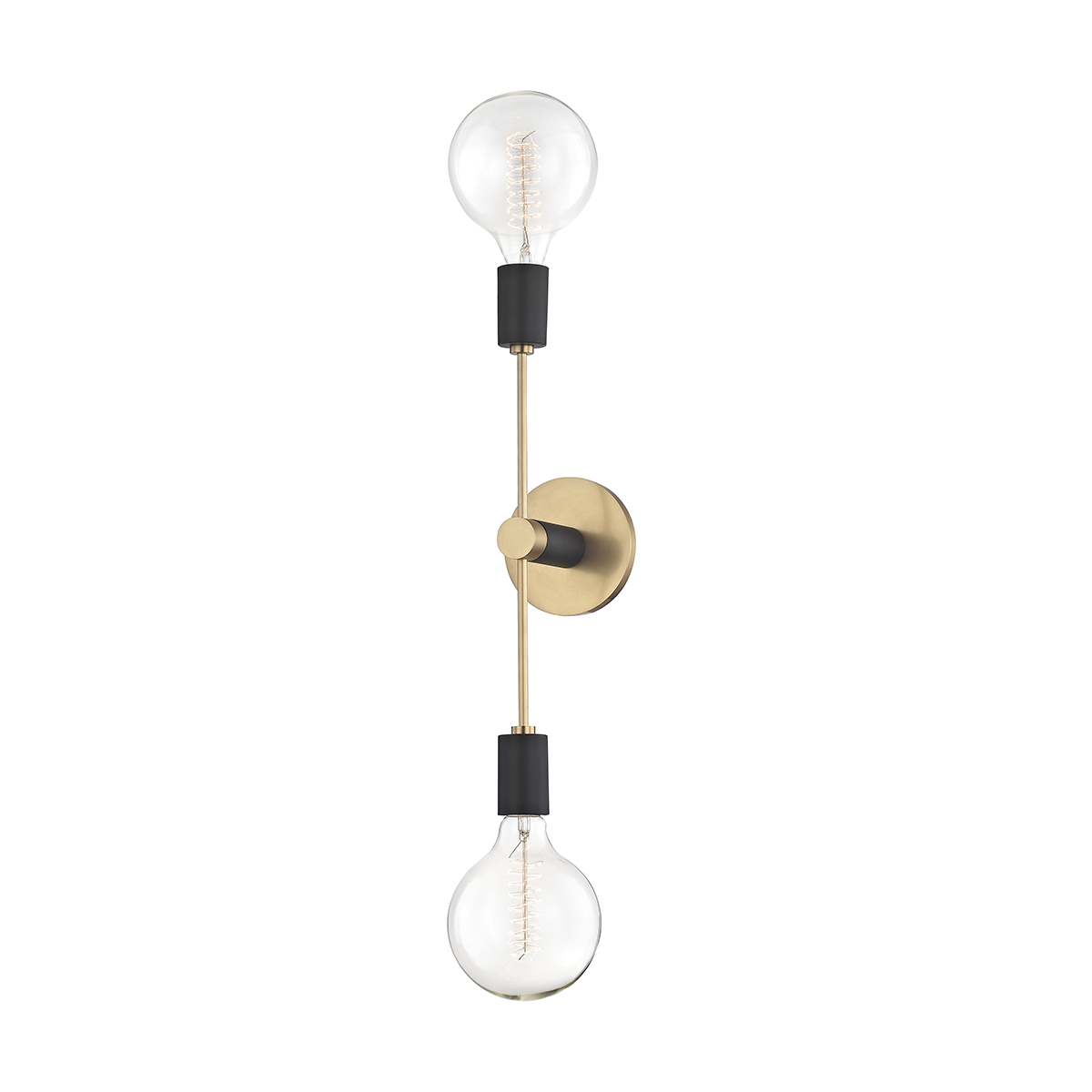 Mitzi 2 Light Wall Sconce in Aged Brass/Black H178102-AGB/BK