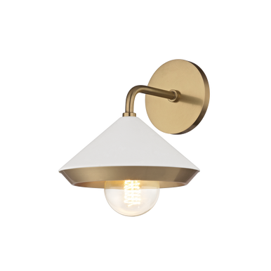 Mitzi 1 Light Wall Sconce in Aged Brass/Soft Off White H139101-AGB/WH