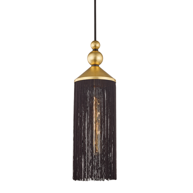 Mitzi 1 Light Pendant in Gold Leaf/Black H300701-GL/BK