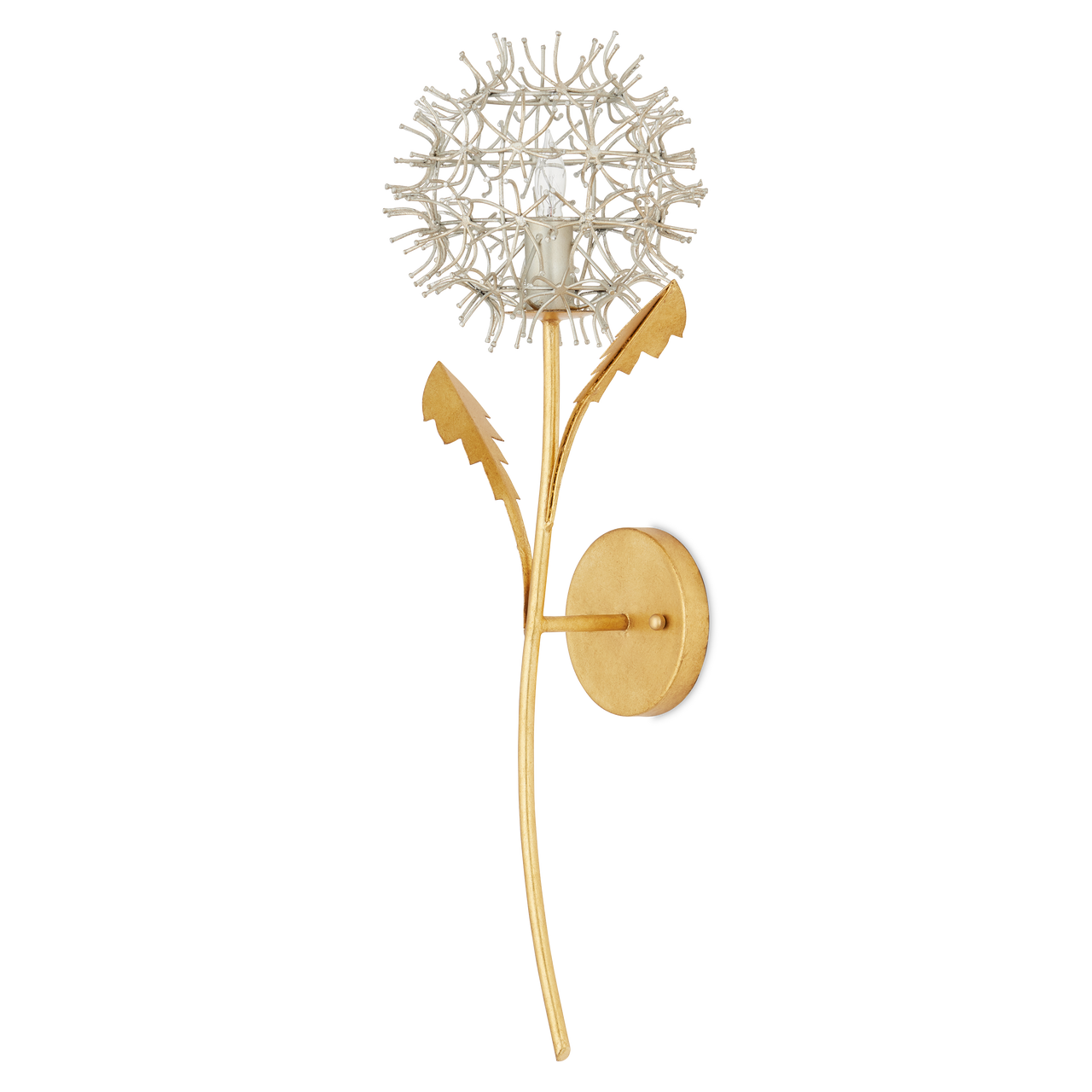 Currey & Co. Dandelion Silver & Gold Wall Sconce 5000-0250