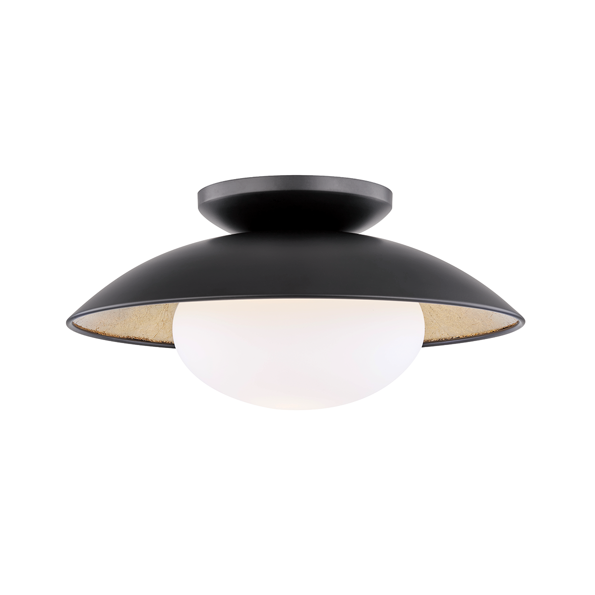 Mitzi 1 Light Semi Flush in Black Lustro/Gold Leaf Combo H368601M-BLK/GL