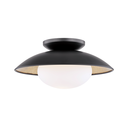 Mitzi 1 Light Semi Flush in Black Lustro/Gold Leaf Combo H368601M-BLK/GL