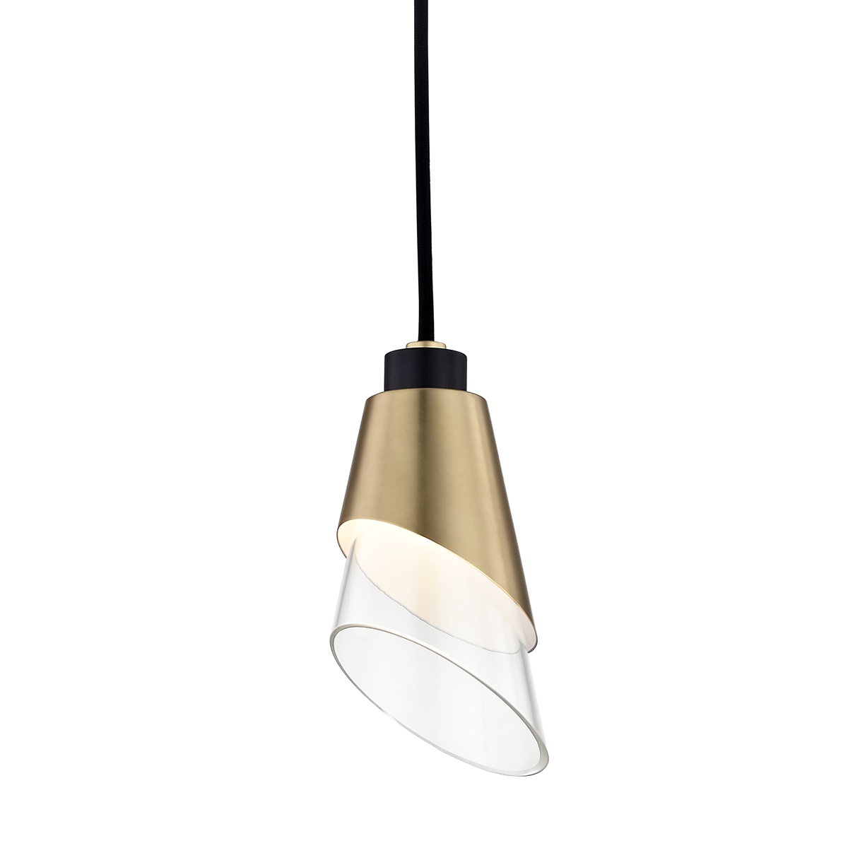 Mitzi 1 Light Pendant in Aged Brass/Black H130701-AGB/BK