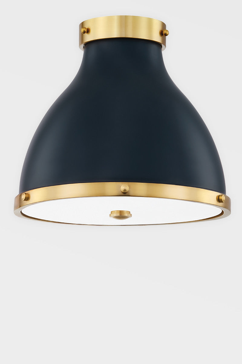 Hudson Valley Lighting Painted No. 3 Flush Mount in Aged Brass/darkest Blue MDS360-AGB/DBL