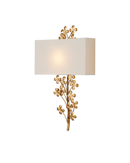 Currey & Co Cloverfield Wall Sconce in Contemporary Gold Leaf/Contemporary Gold 5900-0056