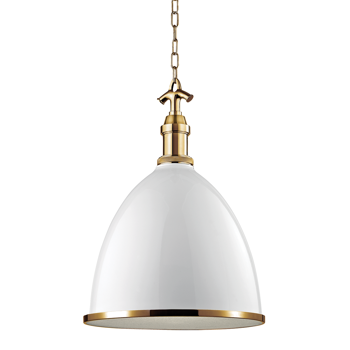 Hudson Valley Lighting Viceroy Pendant in White/aged Brass 7718-WAGB