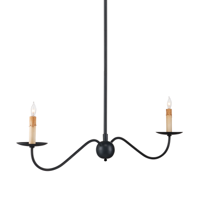 Currey & Co. Saxon Black Linear Chandelier 9000-1126