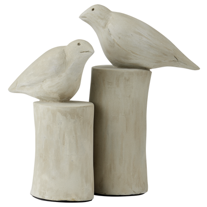 Currey & Co. Concrete Birds Set of 2 2200-0025