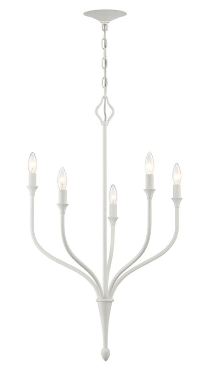 Lumanity Lighting Rhodes 5-Light White Contemporary Statement Chandelier in Gesso White  9000-2000