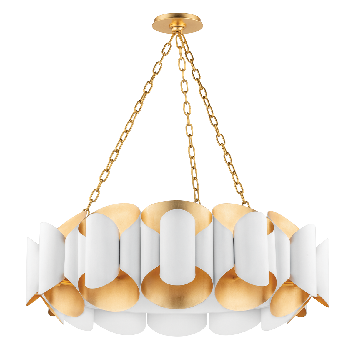 Hudson Valley Lighting Banks Chandelier in Gold Leaf/white 8534-GL/WH