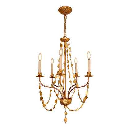 Lucas McKearn Mosaic 5 Light mini chandelier in Antique Gold