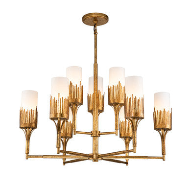 Lucas McKearn Sawgrass 9 Lt Chandelier in Gold Leaf