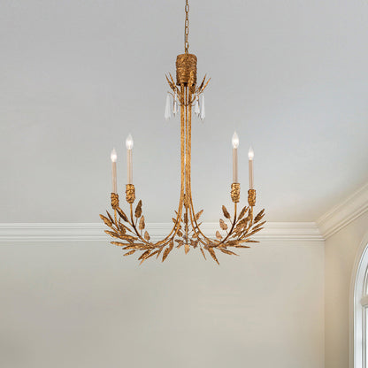 Lucas McKearn Palm d'Or 5 Light Chandelier in Gold Finish CH7407G-5