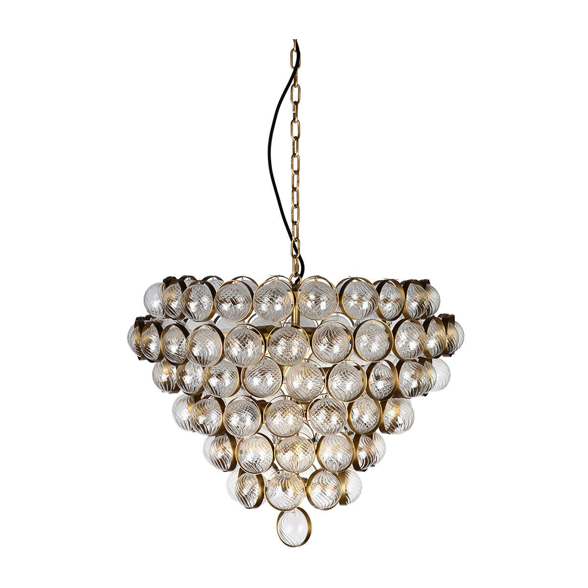 Lucas McKearn Bouquet Textured Glass Antiqued Finish Chandelier