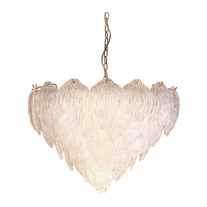 Lucas McKearn Acanthus Textured Glass Updated Modern Glam Large Chandelier