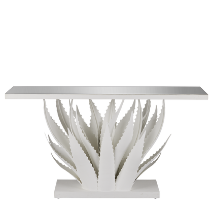 Currey & Co. Agave White Console Table 4000-0168