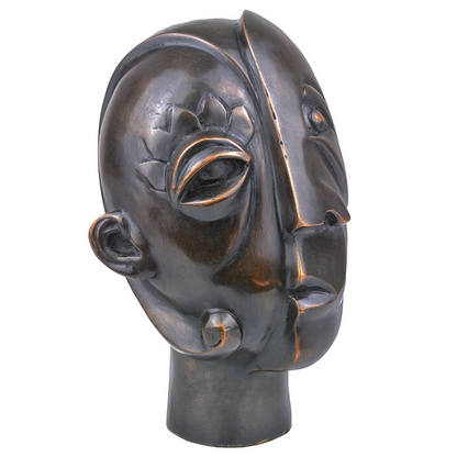 Currey & Co. Cubist Head Bronze 1200-0720