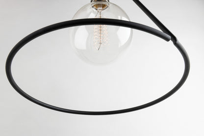 Mitzi 1 Light Pendant in Polished Nickel/Black H245701-PN/BK