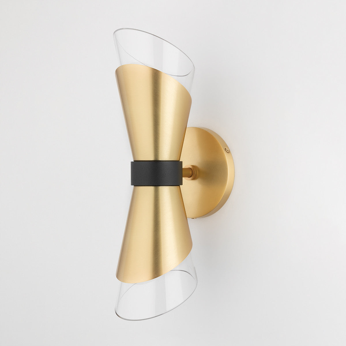 Mitzi 2 Light Wall Sconce in Aged Brass/Black H130102-AGB/BK