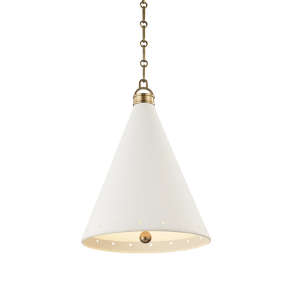 Hudson Valley Lighting Plaster No.1 Pendant in Aged Brass/white Plaster MDS401-AGB/WP