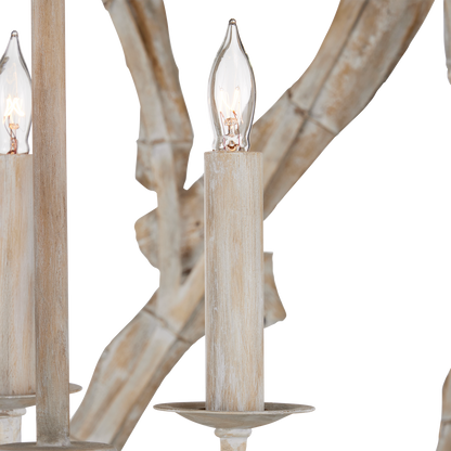 Currey & Co. Driftwood Whitewash Orb Chandelier 9000-1133