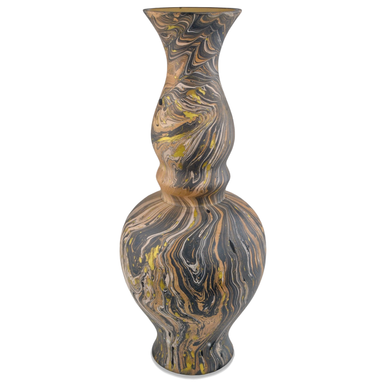 Currey & Co. Brown Marbleized Double Gourd Vase 1200-0730