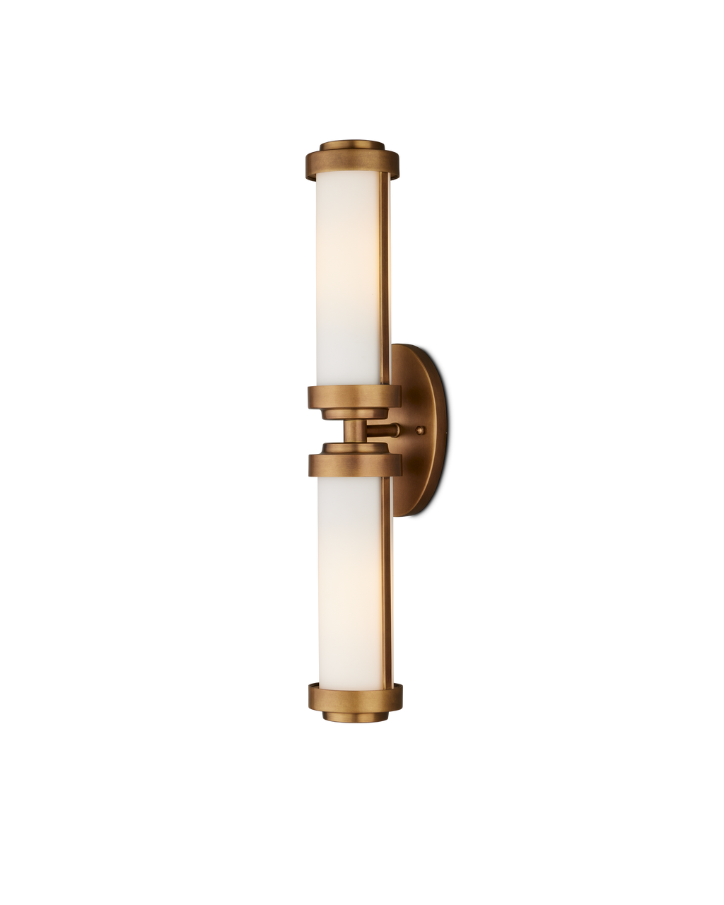 Currey & Co Bowland Brass Bath Wall Sconce in Antique Brass/Opaque 5800-0044