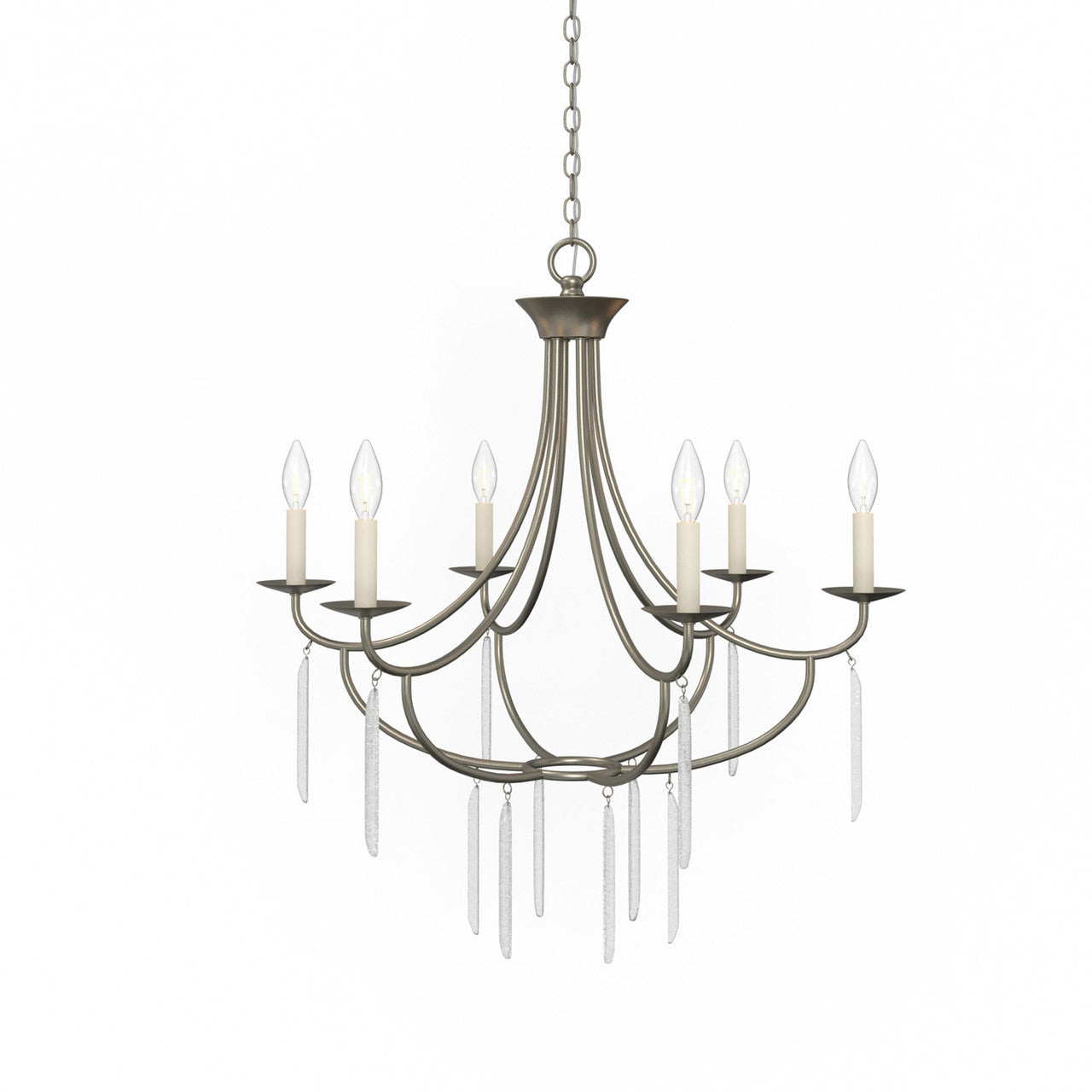 Lumanity Lighting Ella 6-Light Classic Candle Chandelier in Painted Silver  L090-0028