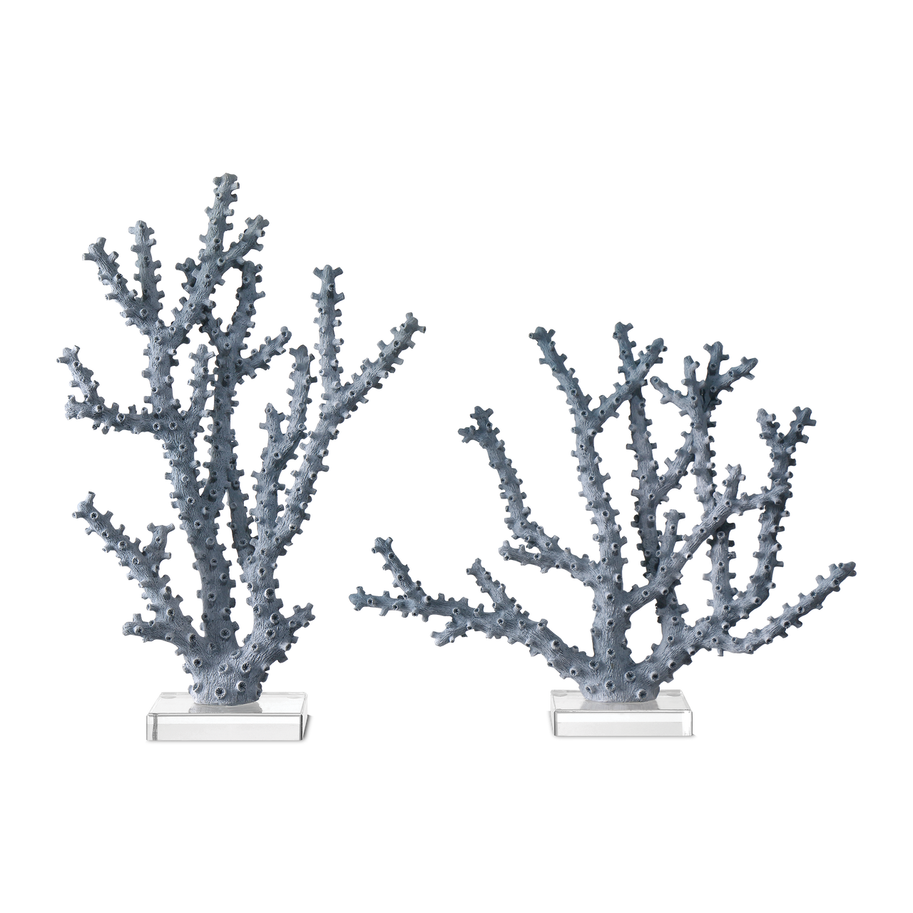 Currey & Co. Blue Coral Objet Set of 2 1200-0797